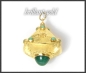 Preview: Anhänger 750 Gold, graviert & Jade, Made in ITALY
