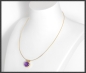 Preview: Amethyst mit 8ct, 585 Gold Collier, Omega Kette