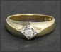 Preview: Diamant Ring 0,12ct Solitär, 585 Gold, Vintage