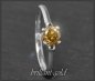 Preview: Diamant Ring, 0,64ct oranger Brillant, 585 Weißgold