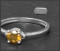 Preview: Diamant Ring, 0,64ct oranger Brillant, 585 Weißgold