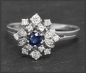 Preview: Diamant & Saphir Ring mit 0,74ct, 585 Gold, Vintage