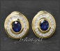 Preview: Saphir & Diamant Ohrringe mit 4,80ct, 750 Gelbgold