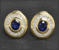 Preview: Saphir & Diamant Ohrringe mit 4,80ct, 750 Gelbgold
