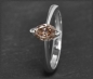 Mobile Preview: Diamant Ring mit 0,64ct in cognac, Navette, 585 Gold