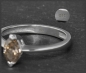 Mobile Preview: Diamant Ring mit 0,64ct in cognac, Navette, 585 Gold