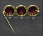 Preview: Vintage Brosche mit 27ct Granaten, 585 Gelbgold