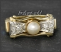 Preview: Perle & 0,30ct Diamant Ring aus 585 Gold, Antik