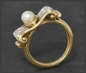 Preview: Perle & 0,30ct Diamant Ring aus 585 Gold, Antik