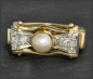 Preview: Perle & 0,30ct Diamant Ring aus 585 Gold, Antik