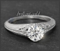 Preview: Diamant Jugendstil Design Ring, 1ct Solitär, 585 Gold