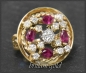 Preview: Antiker Diamant & Rubin Ring, 585 Gold, um 1925