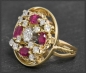 Preview: Antiker Diamant & Rubin Ring, 585 Gold, um 1925