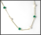 Preview: Collier mit Akoya Perlen & Chrysopras, 585 Gold