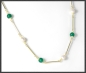 Preview: Collier mit Akoya Perlen & Chrysopras, 585 Gold