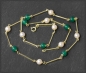 Preview: Collier mit Akoya Perlen & Chrysopras, 585 Gold