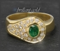 Preview: Diamant & Smaragd Ring mit 1,60ct, 585 Gelbgold