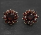Preview: Ohrclips, 6,40ct rote Granate, 333 Gelbgold, Vintage