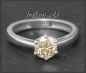Preview: Diamant Solitär Ring, 1,10ct champagner Brillant