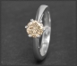 Preview: Diamant Solitär Ring, 1,10ct champagner Brillant