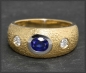 Preview: Diamant & Saphir Ring mit 1,12ct, 750 Gold Allianzring