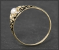 Preview: Antiker Ring um 1864! mit Perle, Gravur & Email, 585 Gold