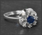 Preview: Diamant & Saphir Ring mit 0,75ct, 585 Gold, Vintage