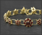 Preview: Granat & 585 Gold Armband mit 7,90ct, Vintage