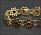 Preview: Granat Armband, 27ct Edelsteine, 333 Gold, Vintage