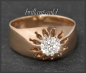Preview: Antik Diamant Ring, 0,66ct Kissenschliff Brillant, 585 Rotgold