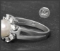 Preview: Diamant & Perlen Ring, 0,32ct Brillanten, 585 Weißgold