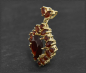 Preview: Granat Anhänger mit 5,80ct in 333 Gelbgold, Vintage