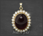 Preview: Vintage 21ct Granat & Perlen Anhänger, 333 Gold