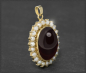 Preview: Vintage 21ct Granat & Perlen Anhänger, 333 Gold