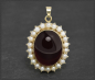 Preview: Vintage 21ct Granat & Perlen Anhänger, 333 Gold