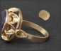 Preview: Cocktail Ring, 7ct Amethyst Solitär, 585 Gold, Antik