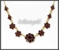 Preview: Vintage 585 Gold Collier Kette, 5,75ct rote Granate