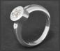 Preview: Solitär Ring, 0,53ct Altschliff Brillant, 750 Weißgold