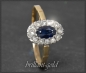 Preview: Diamant & Saphir Ring, 750 Gold & Silber, Antik um 1890