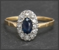 Preview: Diamant & Saphir Ring, 750 Gold & Silber, Antik um 1890