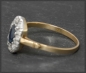 Preview: Diamant & Saphir Ring, 750 Gold & Silber, Antik um 1890