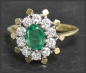 Preview: Vintage Diamant & Smaragd Ring mit 2,15ct, 585 Gold