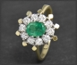 Preview: Vintage Diamant & Smaragd Ring mit 2,15ct, 585 Gold