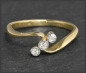 Preview: Antiker 0,20ct Diamantring aus 750 Gold & Platin