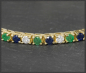 Preview: Diamant, Smaragd & Saphir Armband, 585 Gelbgold
