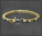 Preview: Diamant, Smaragd & Saphir Armband, 585 Gelbgold