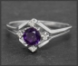 Preview: Diamant & Amethyst Ring mit 0,63ct, 585 Weißgold