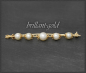 Preview: Antike 750 Gold Brosche mit weißen Perlen, um 1920