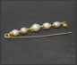 Preview: Antike 750 Gold Brosche mit weißen Perlen, um 1920
