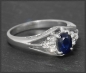Preview: Vintage Saphir & Diamant Ring mit 1,12ct, 585 Gold